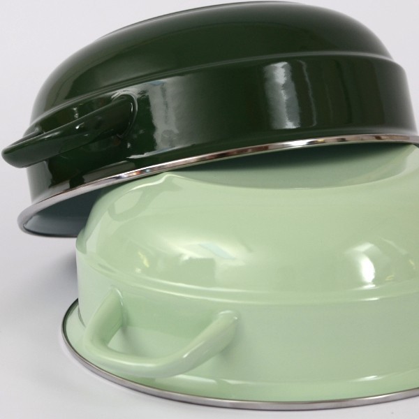 Emaille- Schüssel Curry, 24cm mit Edelstahl-Rand