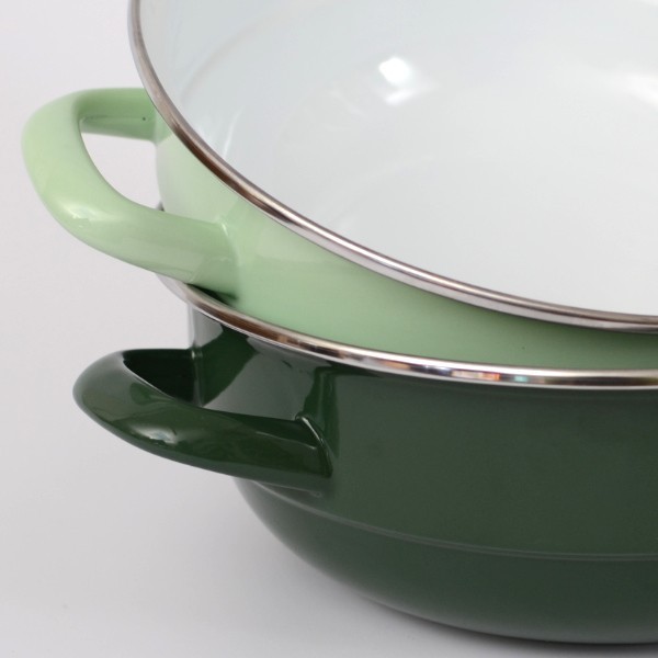 Emaille- Schüssel Curry, 24cm mit Edelstahl-Rand