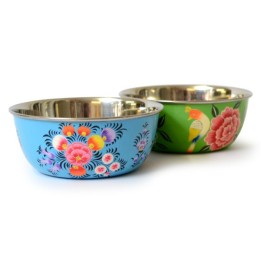Stainless Steel bowl painted with foot