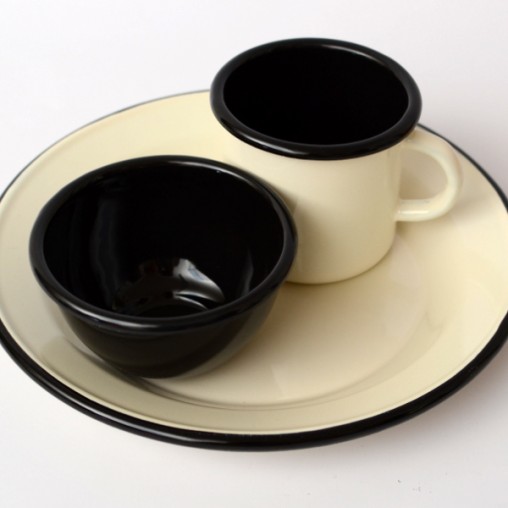 enamel plate, black inside