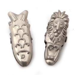 set metal peg fish and lion