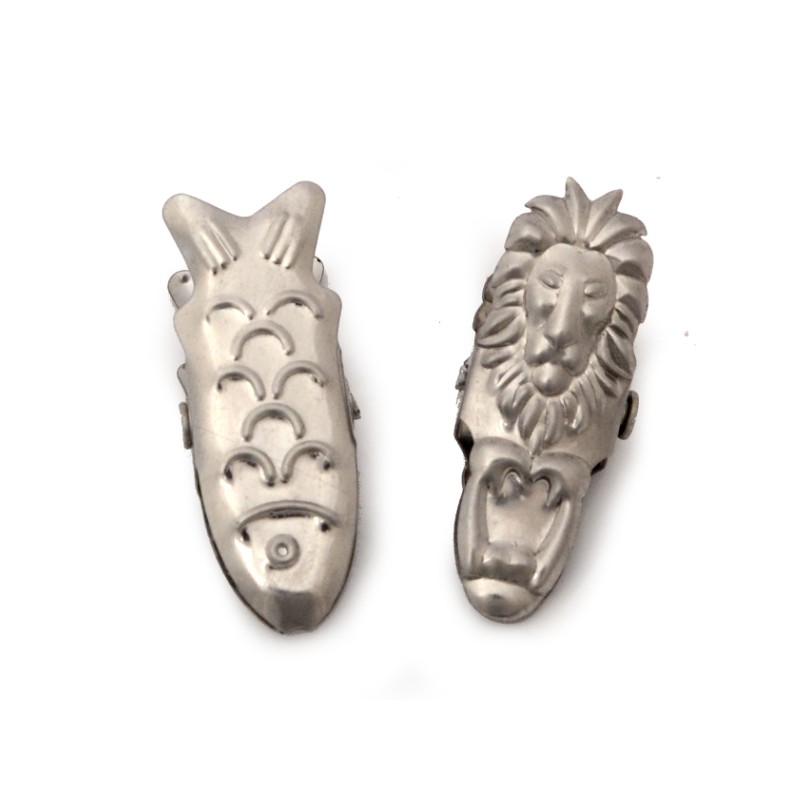 set metal peg fish and lion