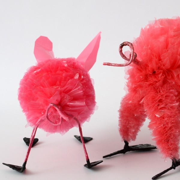 Hinstellen Schwein aus Plastiktüten