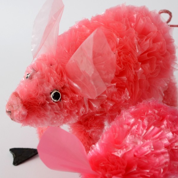 Standing plastic pig