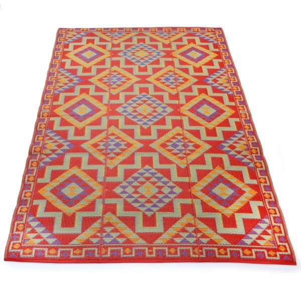 ca. 180x270cm plastic carpet 180x270 cm folded, aztec
