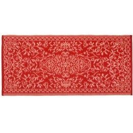 Plastik- Teppich 60x120 cm floral, rot/pink