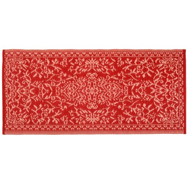 plastic carpet 60x120 cm floral, red/pink