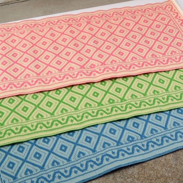 Plastik- Teppich 60x120 cm Raute, blau