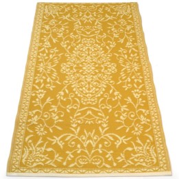 Plastik- Teppich 90x180 cm gerollt floral, gelb