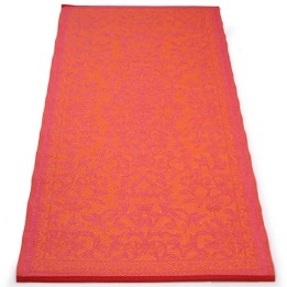 Plastik- Teppich 90x180 cm gerollt floral, pink/orange