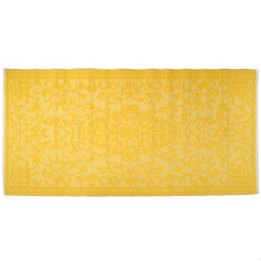 Plastik- Teppich 90x180 cm gerollt floral, hellgelb