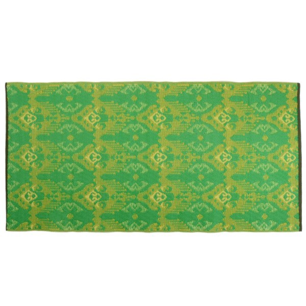 Plastik- Teppich 90x180 cm gerollt Ikat, grün
