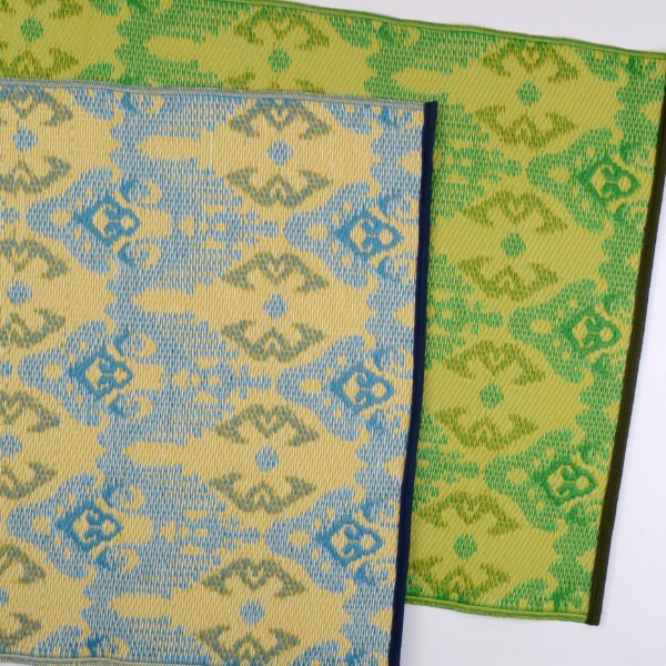 plastic carpet 90x180 cm Ikat floral, blue