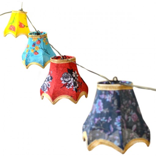 LED garland with 12 lampshades