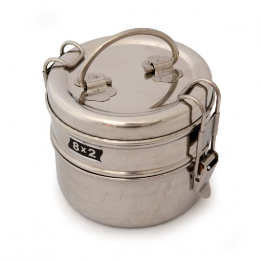 Lunchbox Edelstahl, 2 Lagen