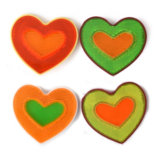 set bycicle reflector, heart