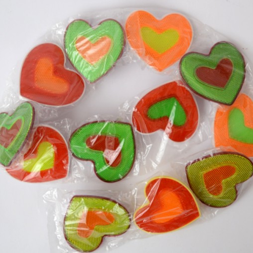 set bycicle reflector, heart