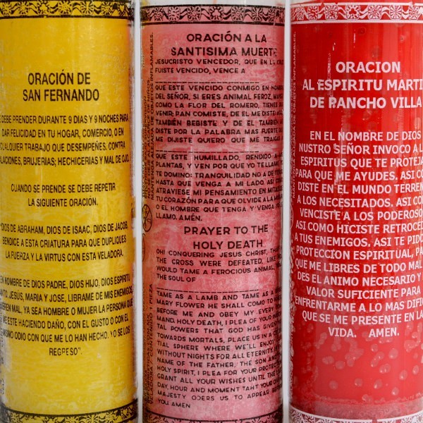 Kerze Veladoras Misticas, Siebdruck