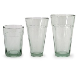 Tee- Gläser aus Indien, geriffeltes Glas in 4 Größen