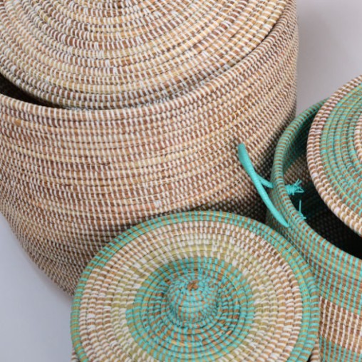 Wäschekorb große Öffnung, flacher Deckel