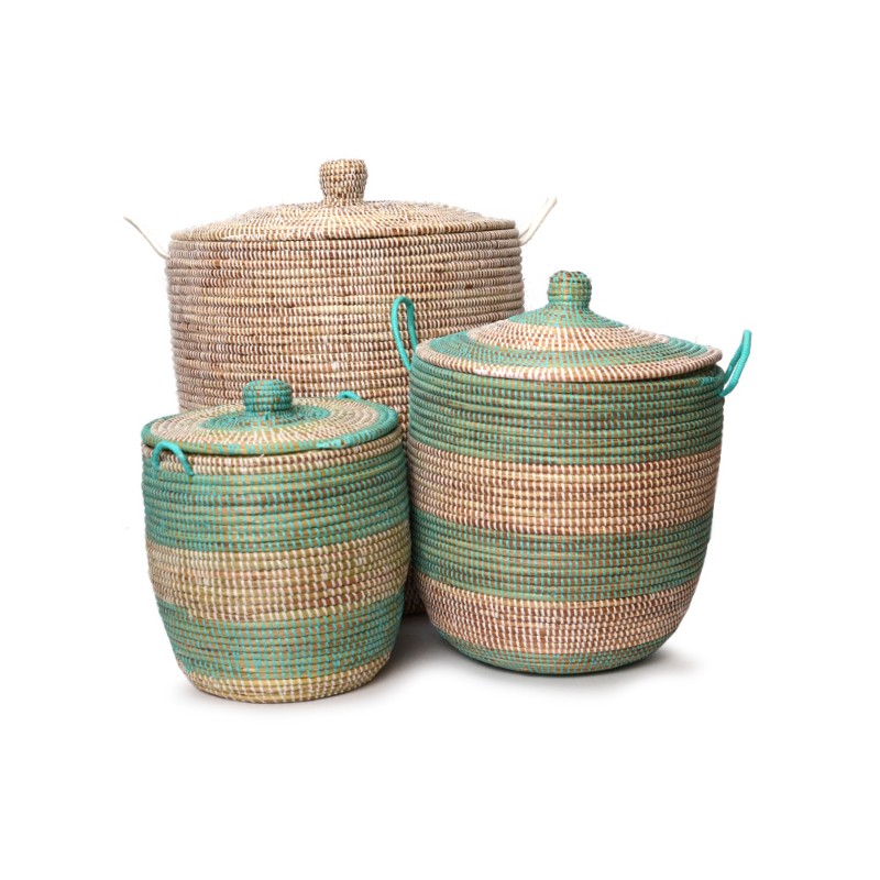 Wäschekorb große Öffnung, flacher Deckel