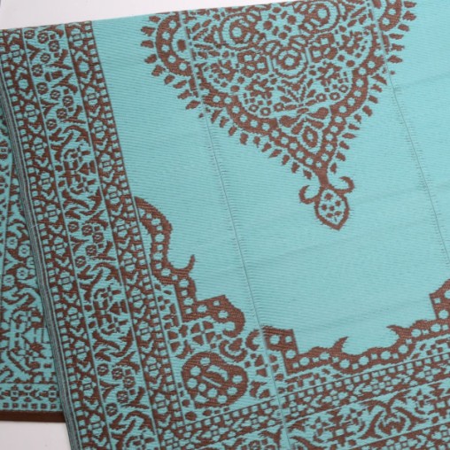 plastic carpet 150x240 cm oval, turquoise/moccha