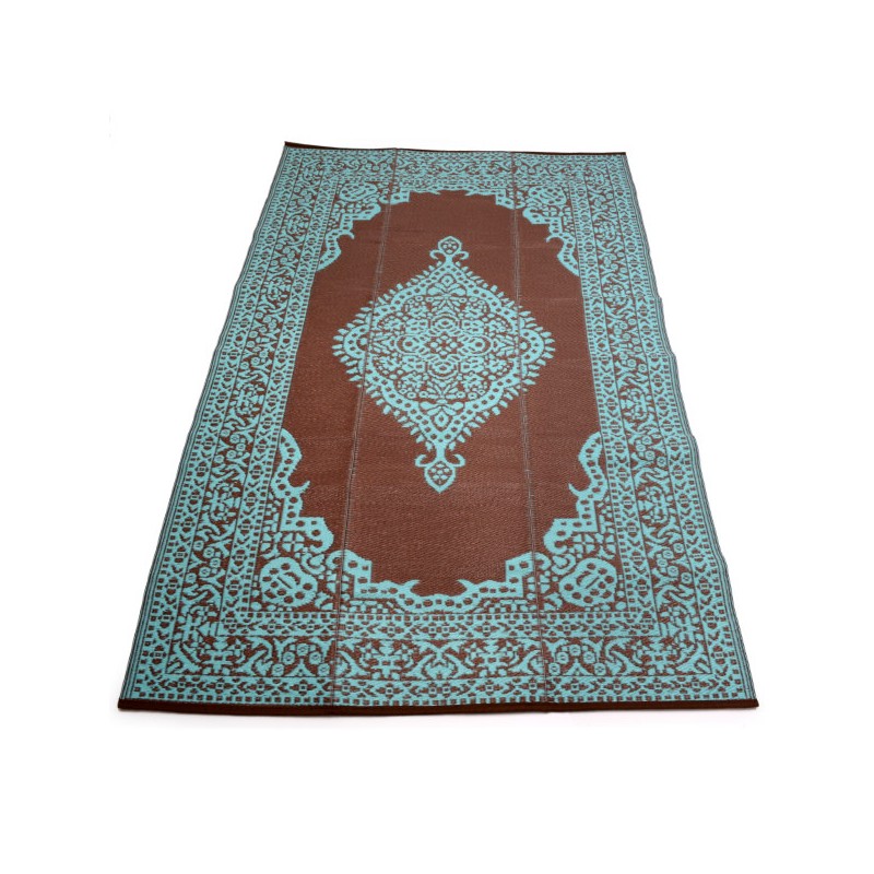 plastic carpet 150x240 cm oval, turquoise/moccha