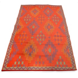 Plastik- Teppich 150x240 cm Raute, orange