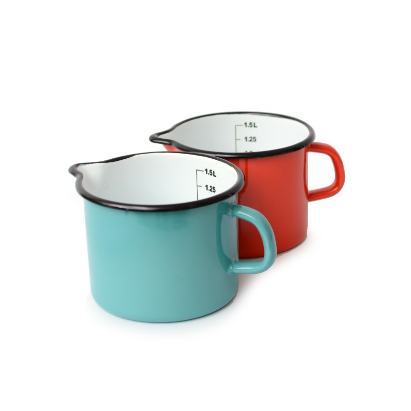 Emaille- Krug 1,5l, mit Skala