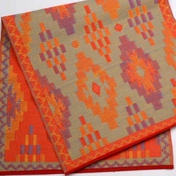 Plastik- Teppich 90x180 cm Raute, orange