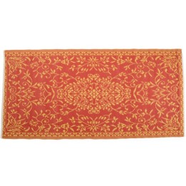 Plastik- Teppich 90x180 cm gerollt floral, rot/gelb