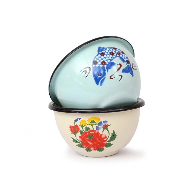 enamel bowl with decor, 10cm