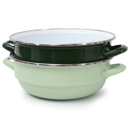 Emaille- Schüssel Curry, 24cm mit Edelstahl-Rand