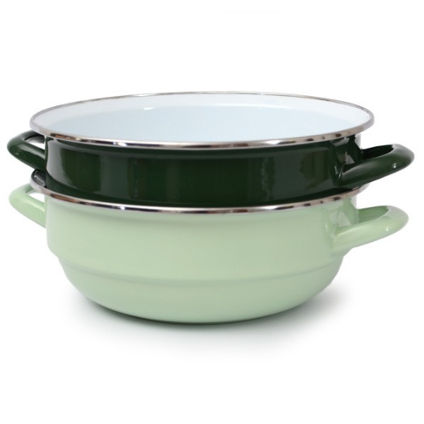 Emaille- Schüssel Curry, 24cm mit Edelstahl-Rand