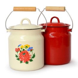 Emaille- Milchkanne aus der Ukraine