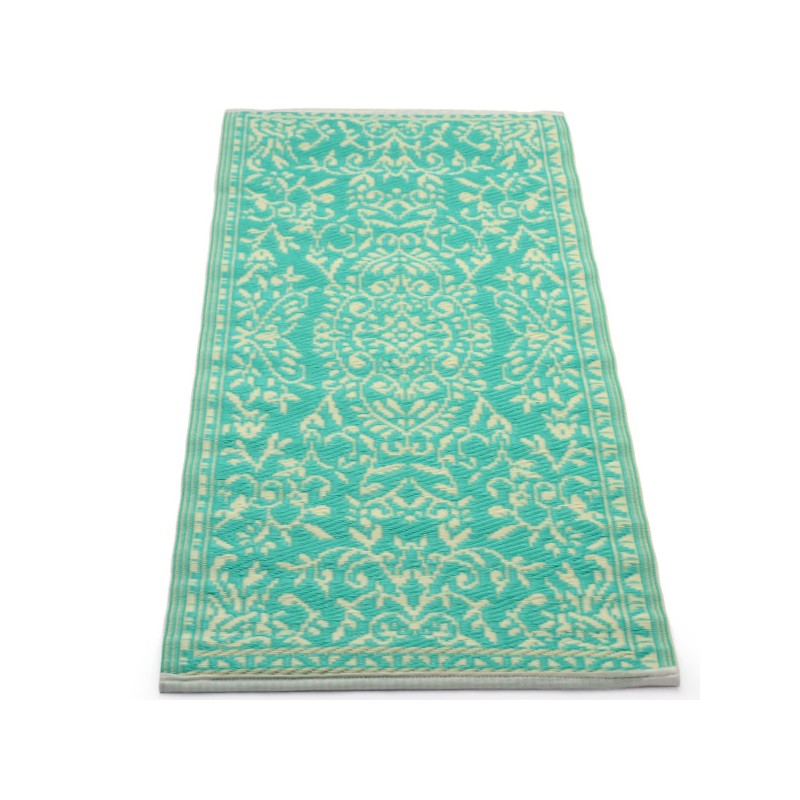Plastik- Teppich 60x120 cm floral, türkis