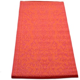 plastic carpet 60x120 cm floral, pink/orange