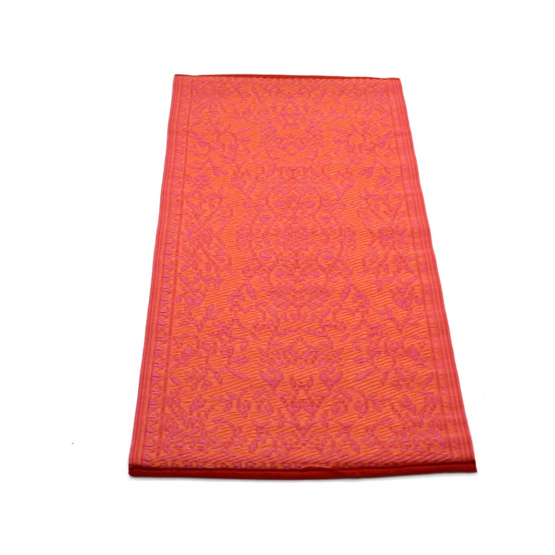Plastik- Teppich 60x120 cm floral, pink/orange