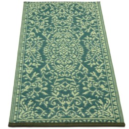 Plastik- Teppich 60x120 cm floral, grün