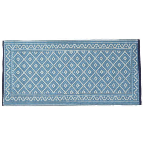 Plastic carpet 60x125 cm checked, blue