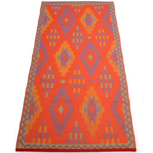 Plastik- Teppich 90x180 cm Raute, orange