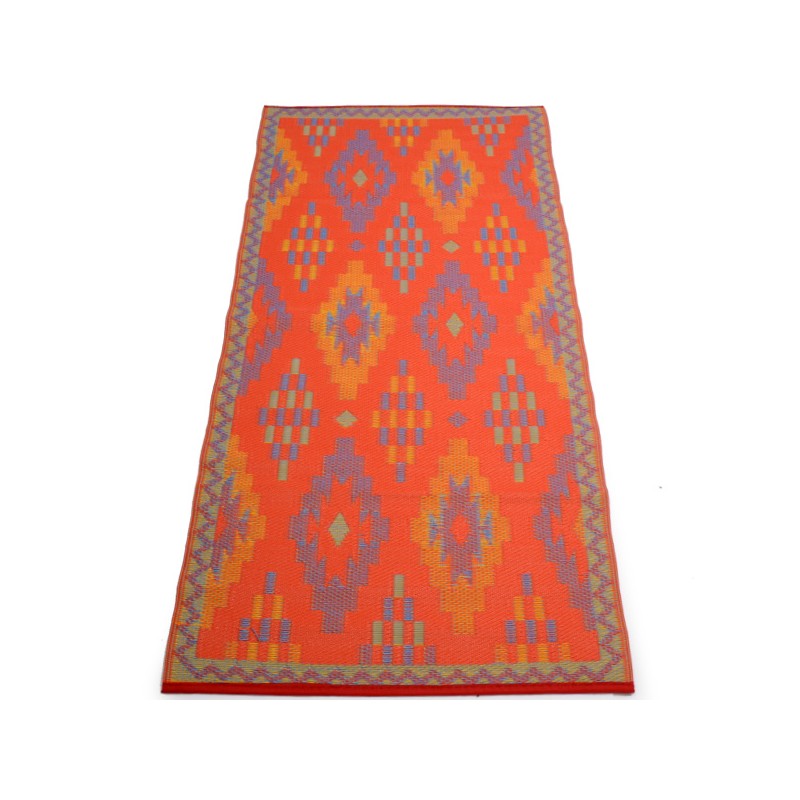 Plastik- Teppich 90x180 cm Raute, orange