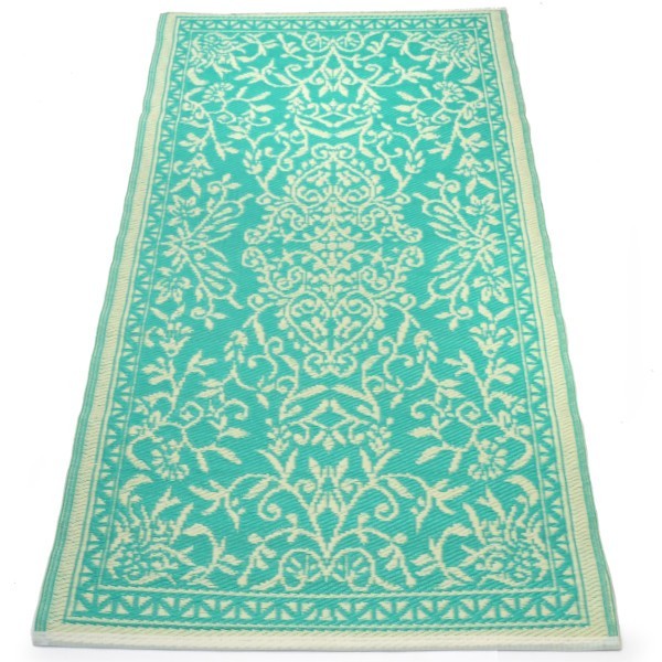 ca. 90x180cm Plastik- Teppich 90x180 cm gerollt, floral 2