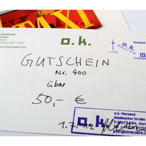 o.k. specials o.k.- Gutschein