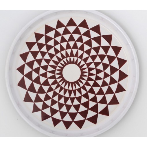 tray round painted, L
