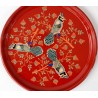 tray round painted, L
